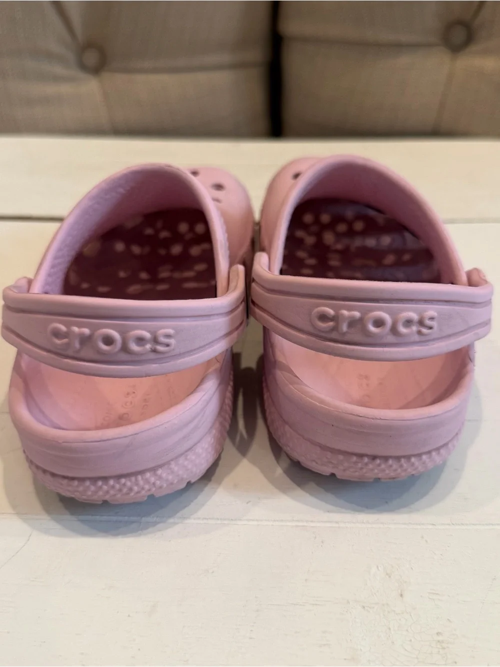 CROCS Kids Light Pink Clogs with Disney Princess Charms C10